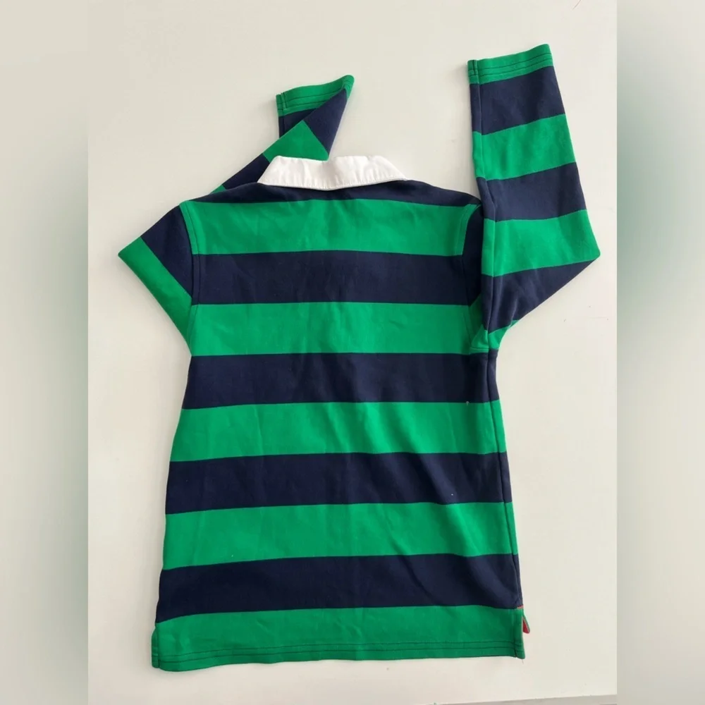 The Beaufort Bonnet Company Green and Navy Kids Polo